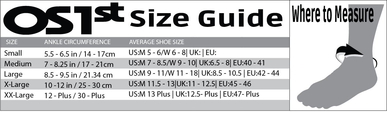 OS1st Ankle Sleeve Size Guide